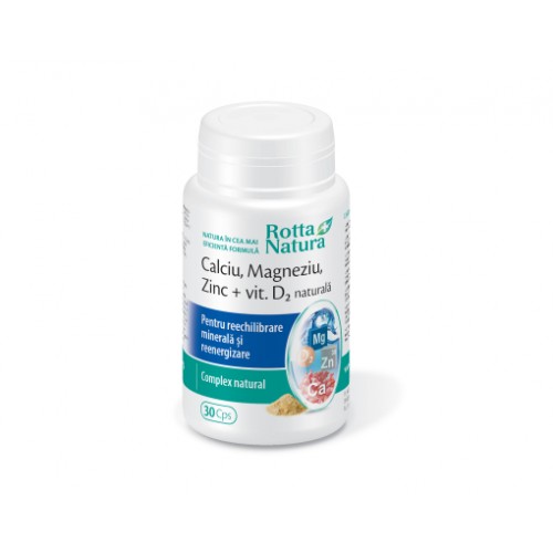 Calciu-Magneziu-Zinc+Vit. D2 naturală ,30 cps Calciu-Magneziu-Zinc+Vit. D2 naturală ,30 cps