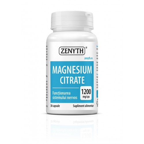 Magneziu Citrat 1200 mg, 30 capsule,Zenyth Magneziu Citrat 1200 mg, 30 capsule,Zenyth