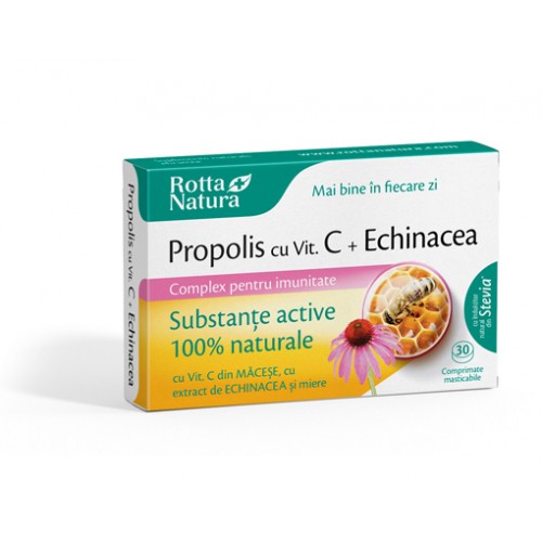 Propolis+Vit.C naturala+Echinacea si miere ,30 cpr.