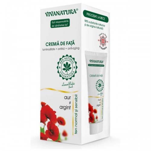 Crema de fata cu aur si argint pentru ten normal si sensibil 75 ml – Leonard Radutz Formula – VivaNatura