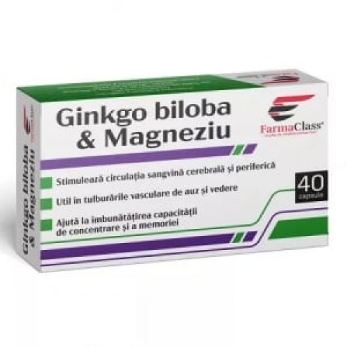 Ginkgo biloba & Magneziu 40 cps Blister Ginkgo biloba & Magneziu 40 cps Blister