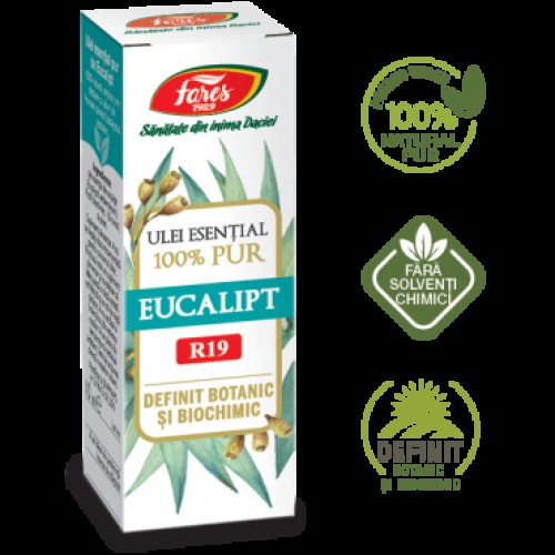 Eucalipt, R19, ulei esențial 100% pur, definit botanic si biochimic Eucalipt, R19, ulei esențial 100% pur, definit botanic si biochimic