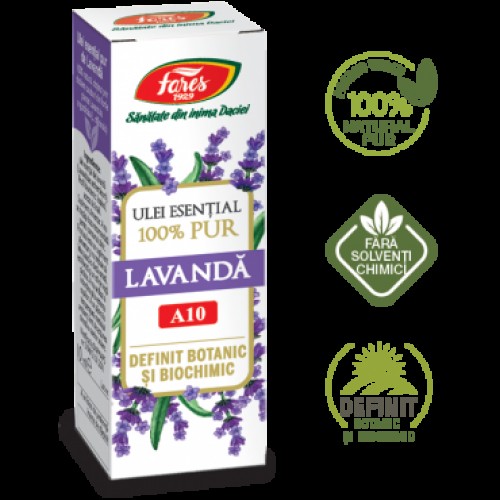 Lavandă, A10, ulei esențial 100% pur, definit botanic și biochimic Lavandă, A10, ulei esențial 100% pur, definit botanic și biochimic